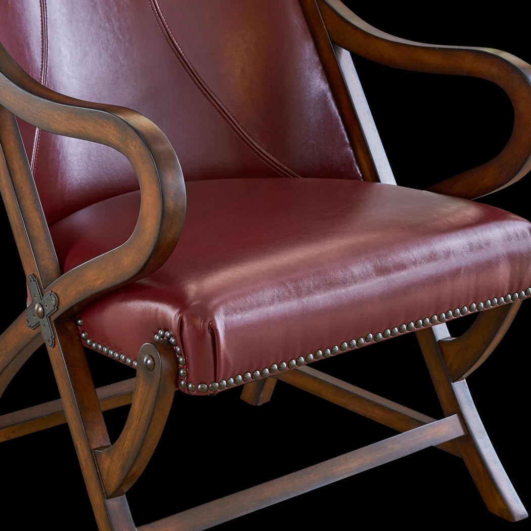 Chanticleer Red Accent Chair & Ottoman - Thumbnail - Image 7