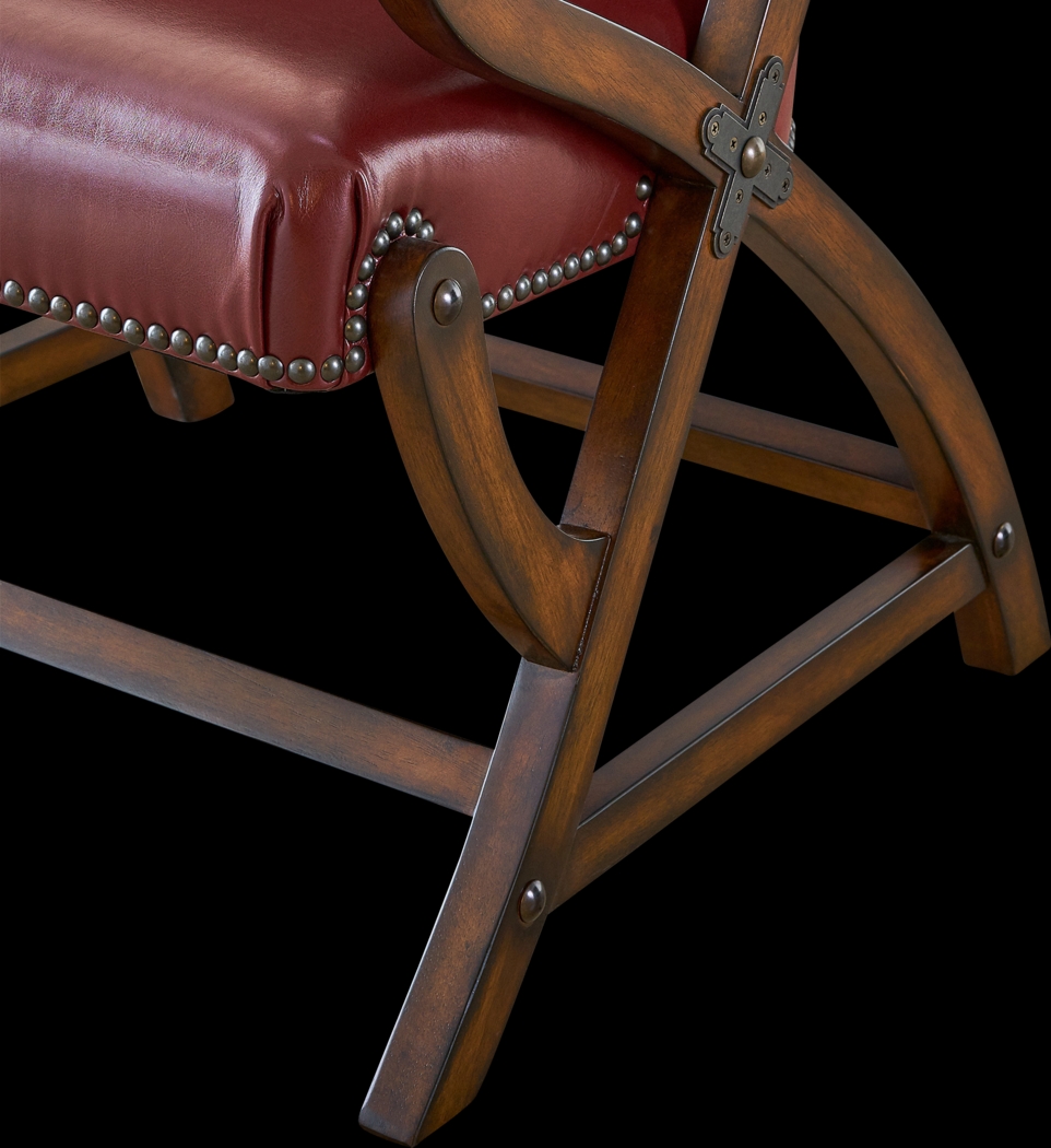 Chanticleer Red Accent Chair & Ottoman - Thumbnail - Image 8