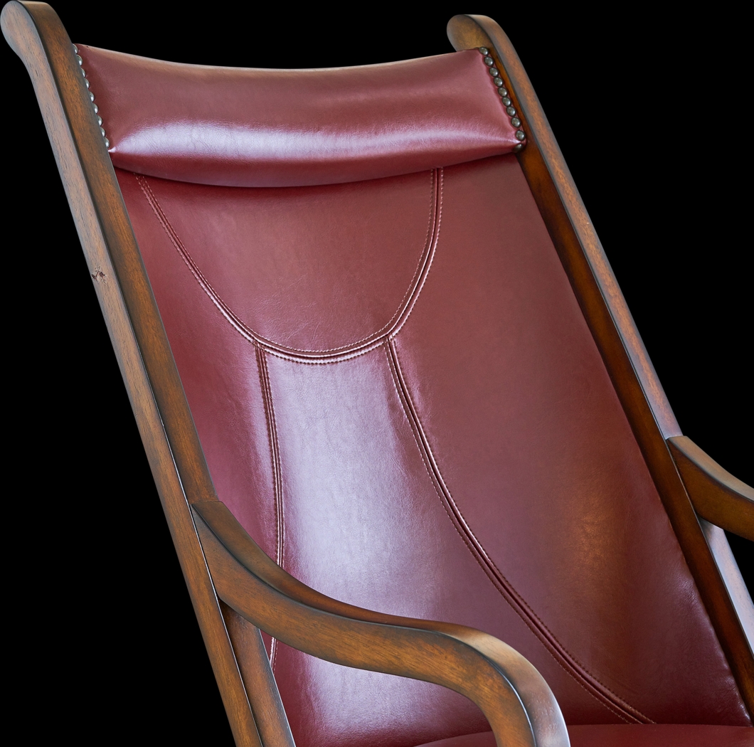 Chanticleer Red Accent Chair & Ottoman - Thumbnail - Image 9