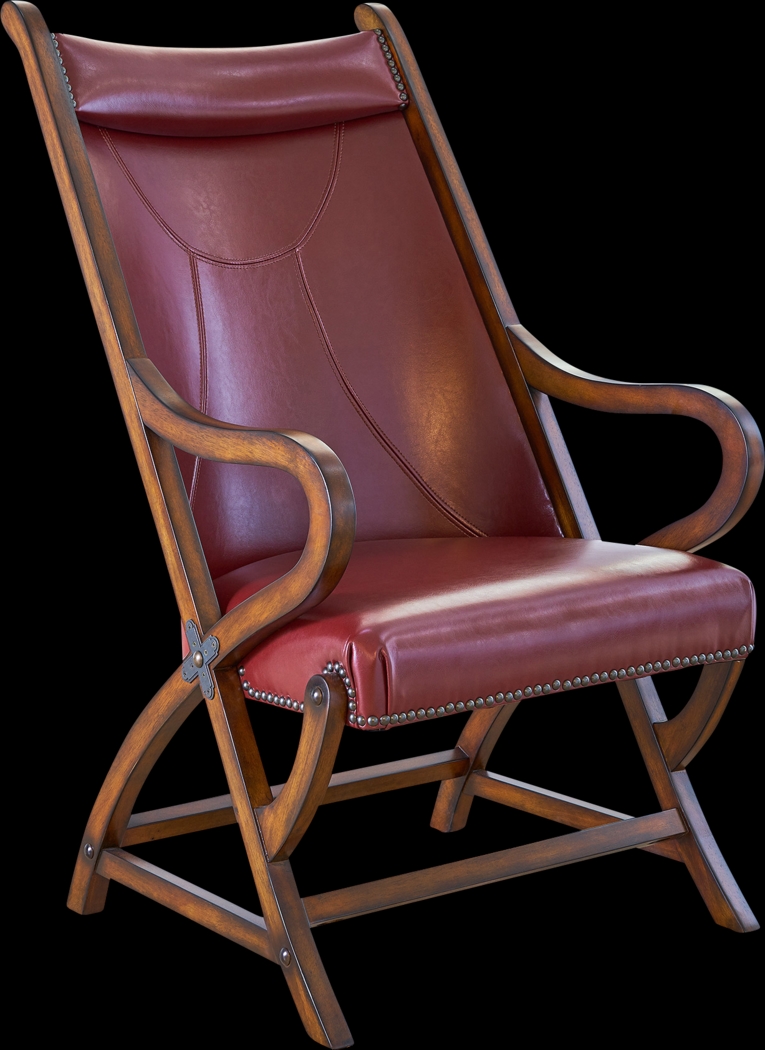 Chanticleer Red Accent Chair & Ottoman - Thumbnail - Image 1