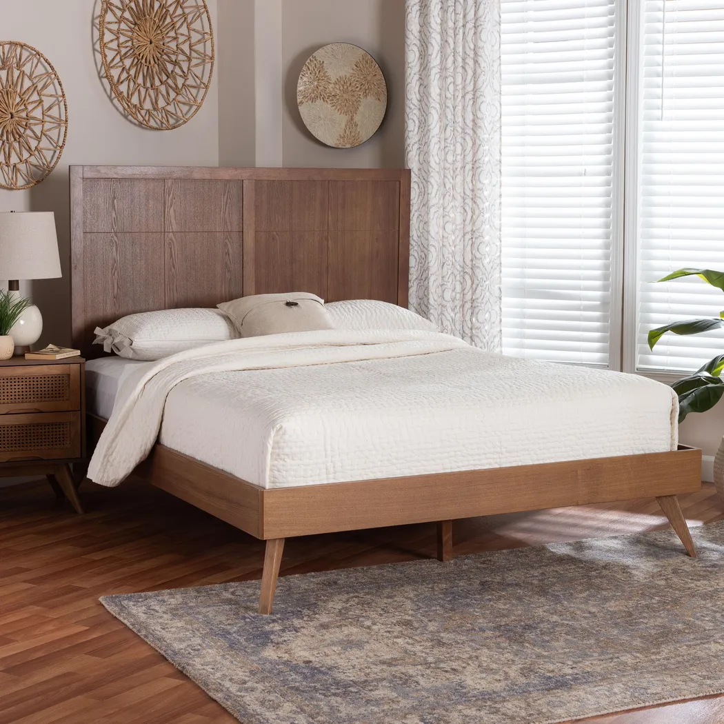 Chaoji Brown King Platform Bed - Image 2