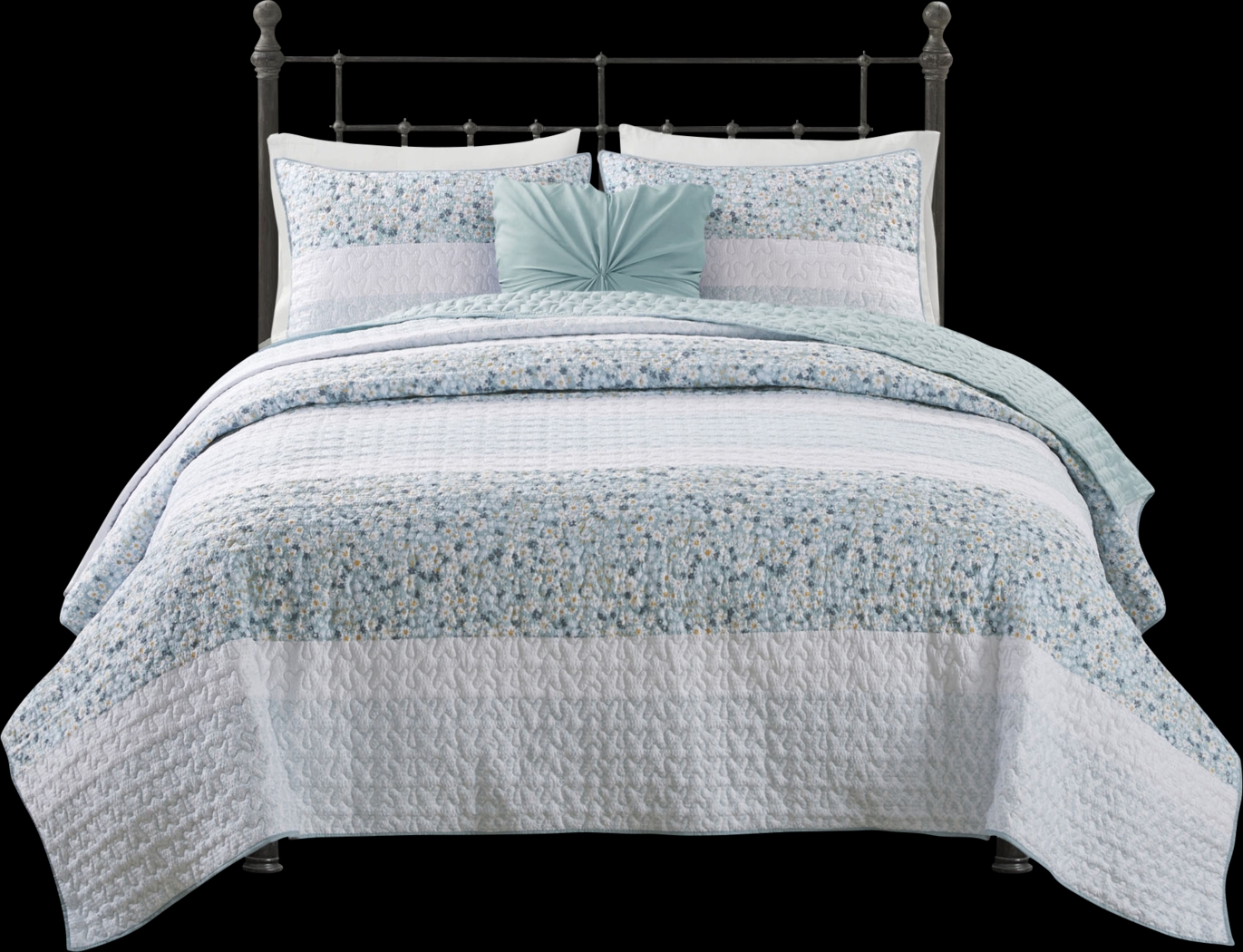 Chapote Blue 4 Pc Full/Queen Quilt Set - Thumbnail - Image 6