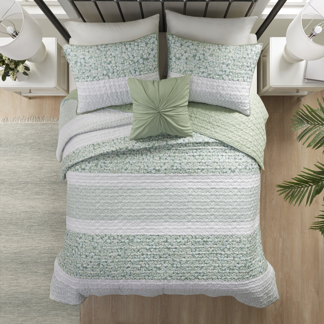 Chapote Green 4 Pc King/California King Quilt Set - Thumbnail - Image 2