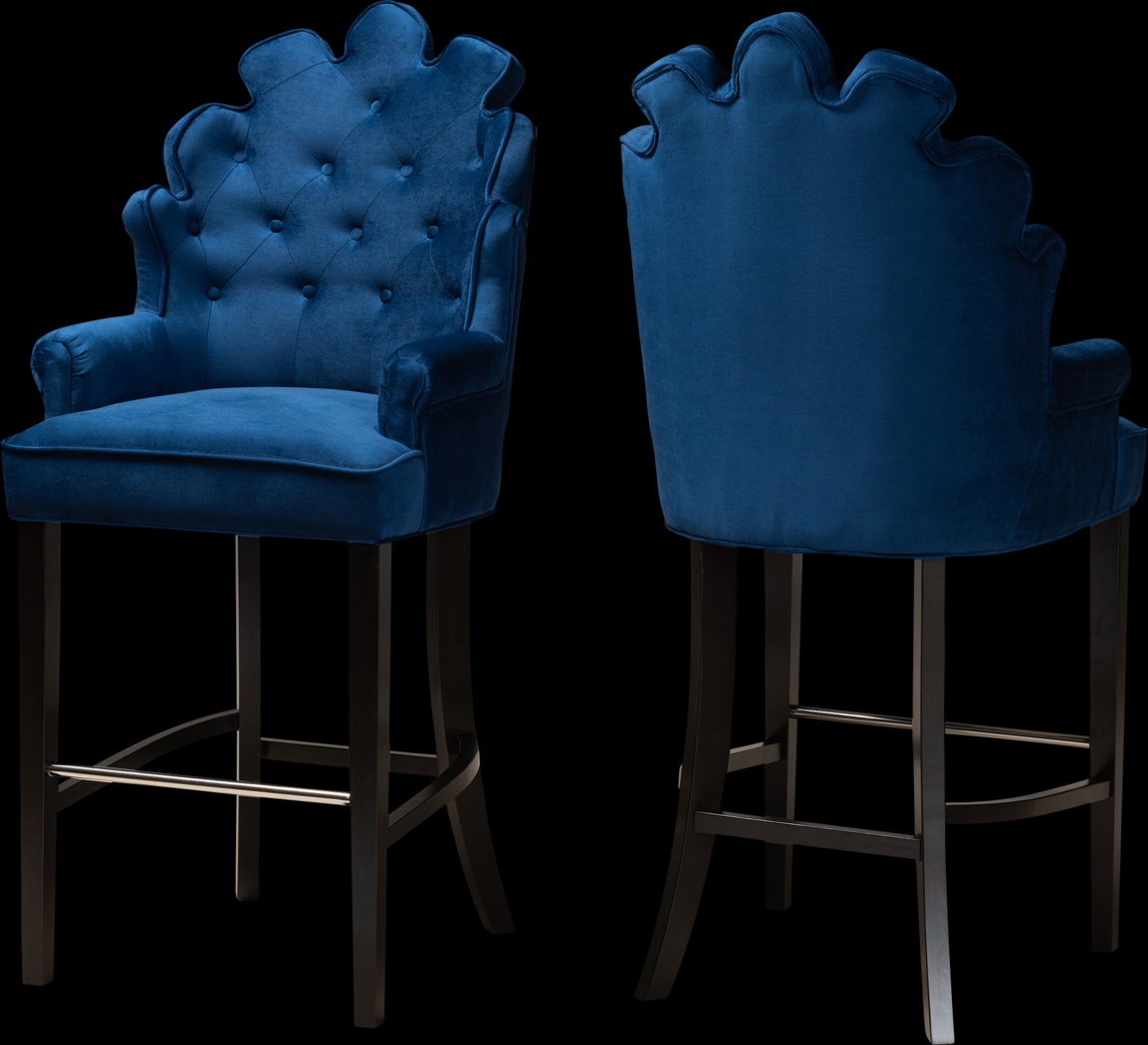 Charboonet Blue Barstool, Set of 2 - Thumbnail - Image 1