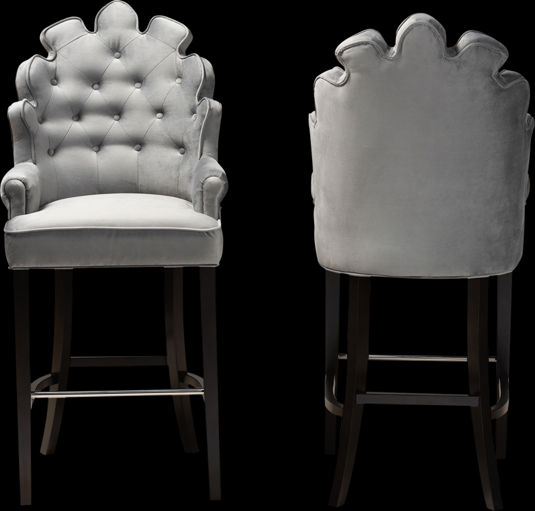 Charboonet Gray Barstool, Set of 2 - Thumbnail - Image 2