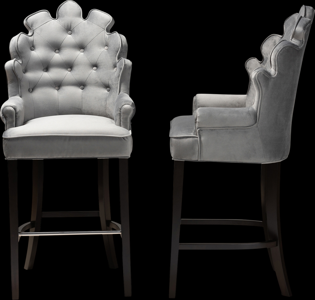 Charboonet Gray Barstool, Set of 2 - Thumbnail - Image 3