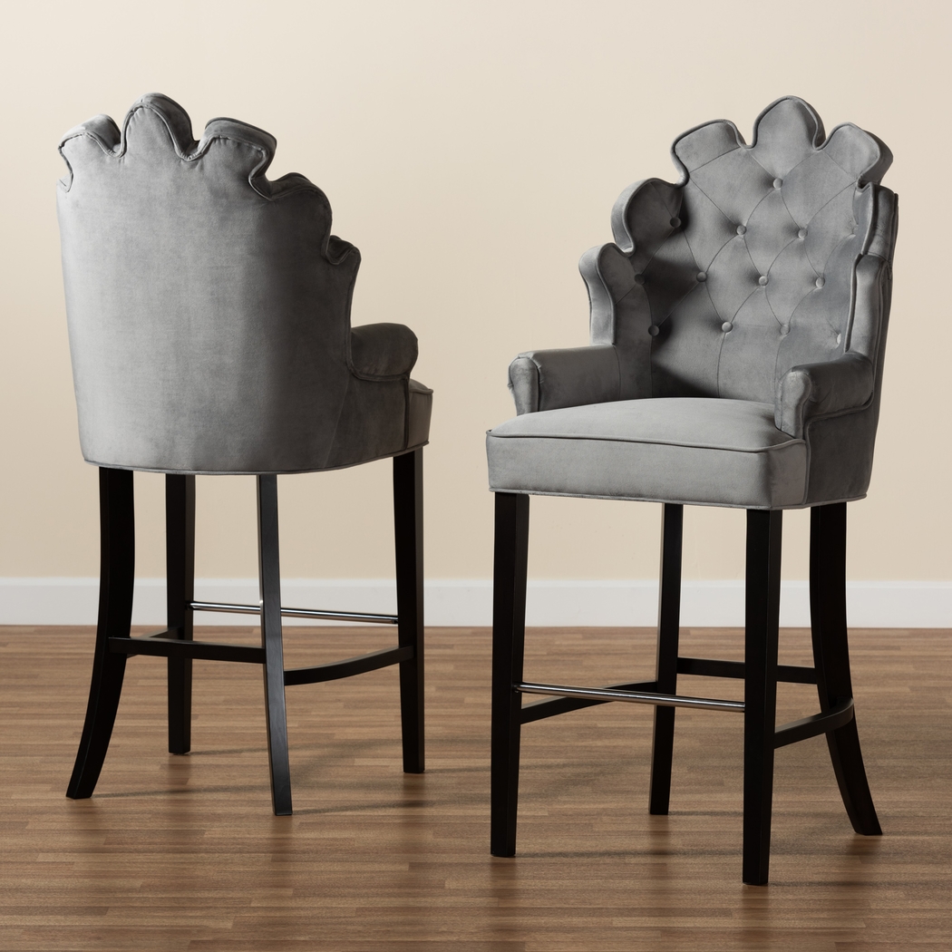 Charboonet Gray Barstool, Set of 2 - Thumbnail - Image 7