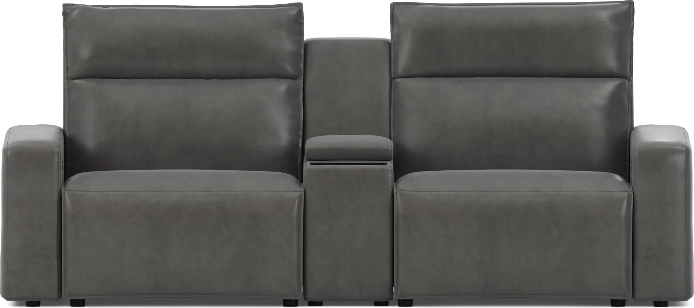 Charcoal 3 Pc Dual Power Reclining ModularTwo with Media Console - Thumbnail - Image 1