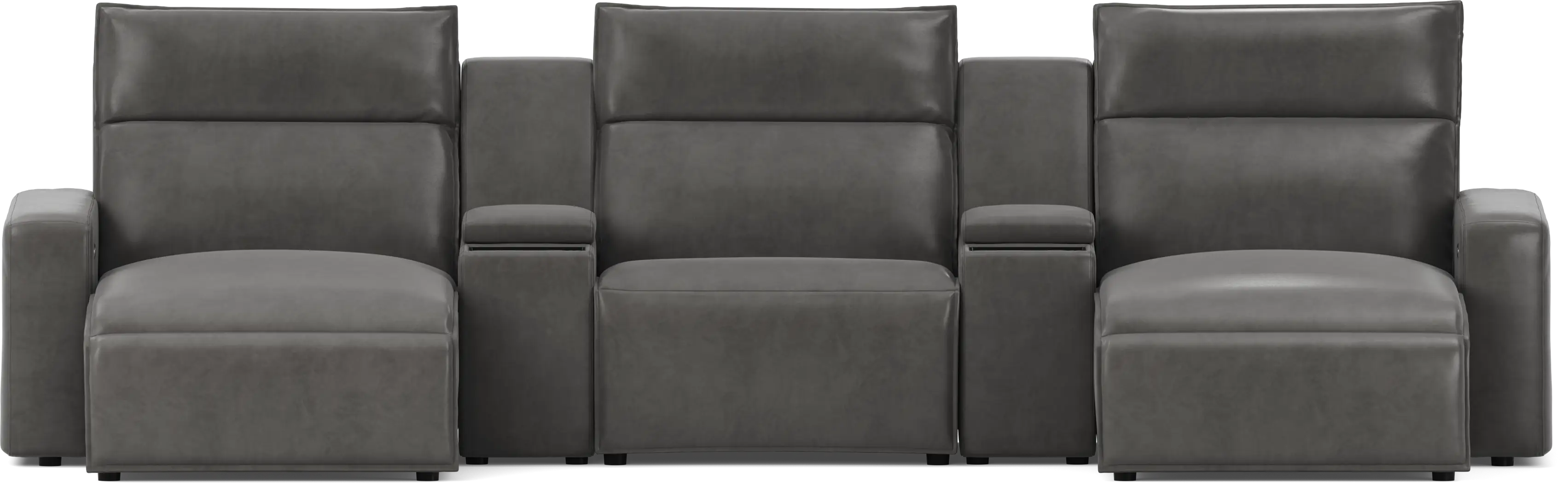 Charcoal 5 Pc Dual Power Reclining ModularTwo with Media Consoles - Thumbnail - Image 1