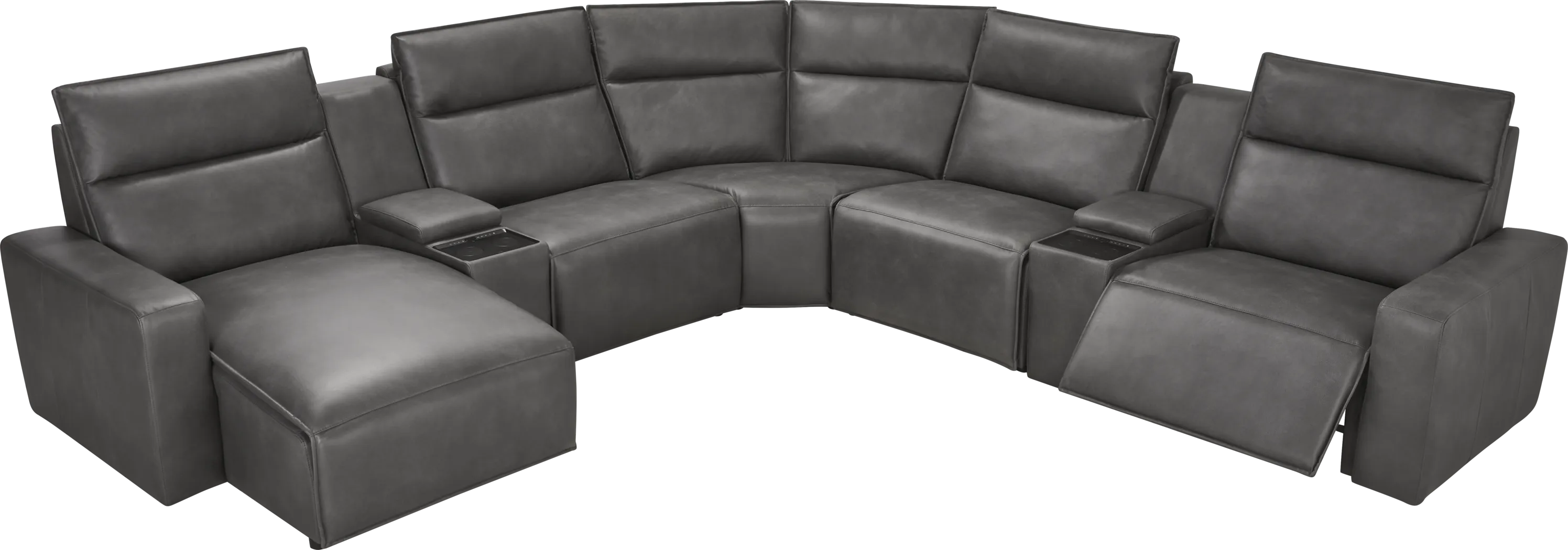 Charcoal 7 Pc Dual Power Reclining ModularTwo with Media Consoles - Thumbnail - Image 1