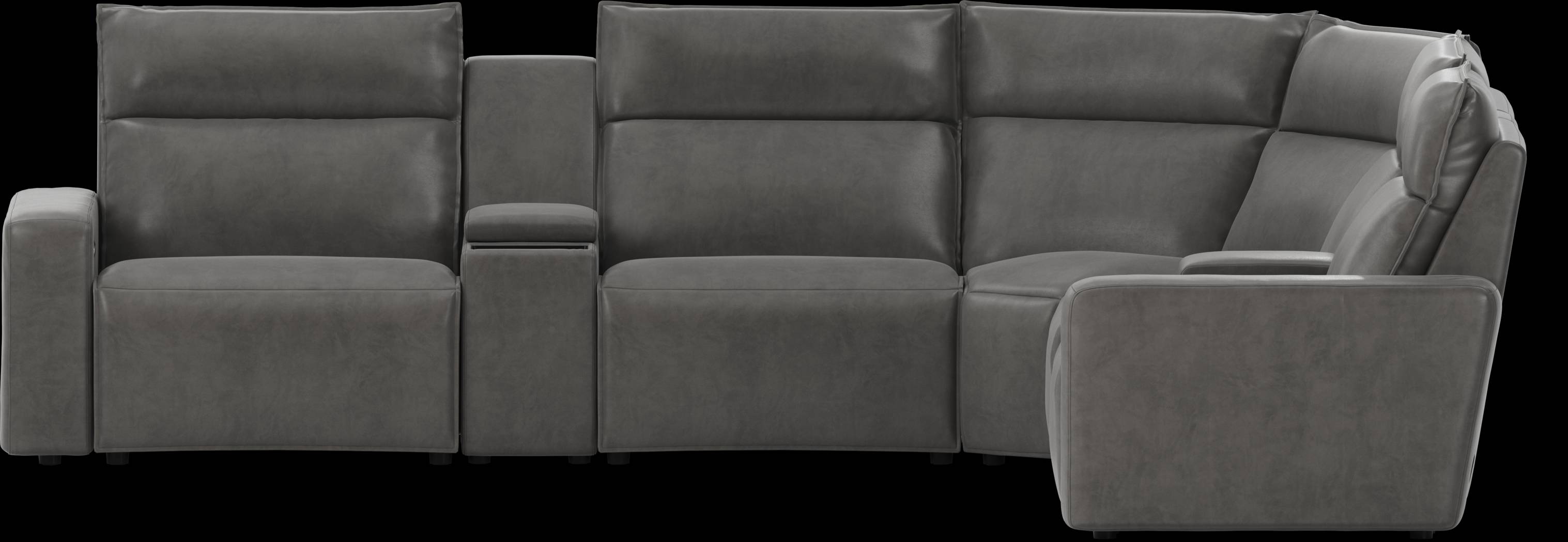 Charcoal 7 Pc Dual Power Reclining ModularTwo with Media Consoles - Thumbnail - Image 2