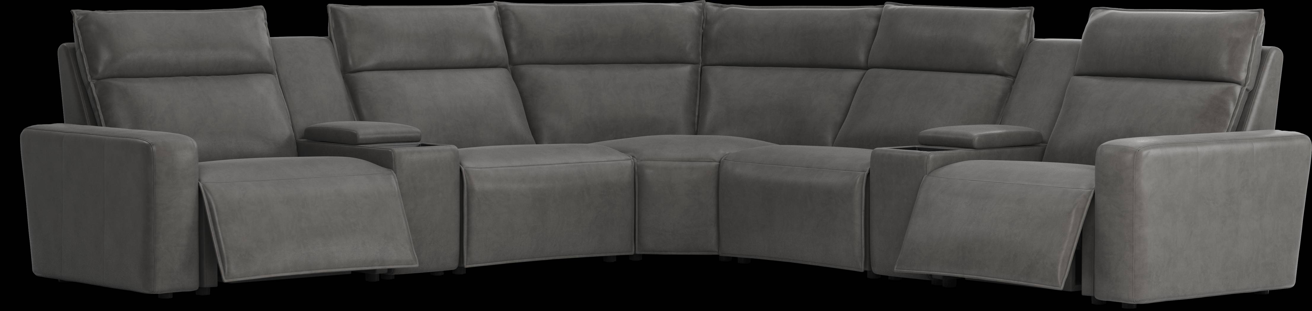 Charcoal 7 Pc Dual Power Reclining ModularTwo with Media Consoles - Thumbnail - Image 1