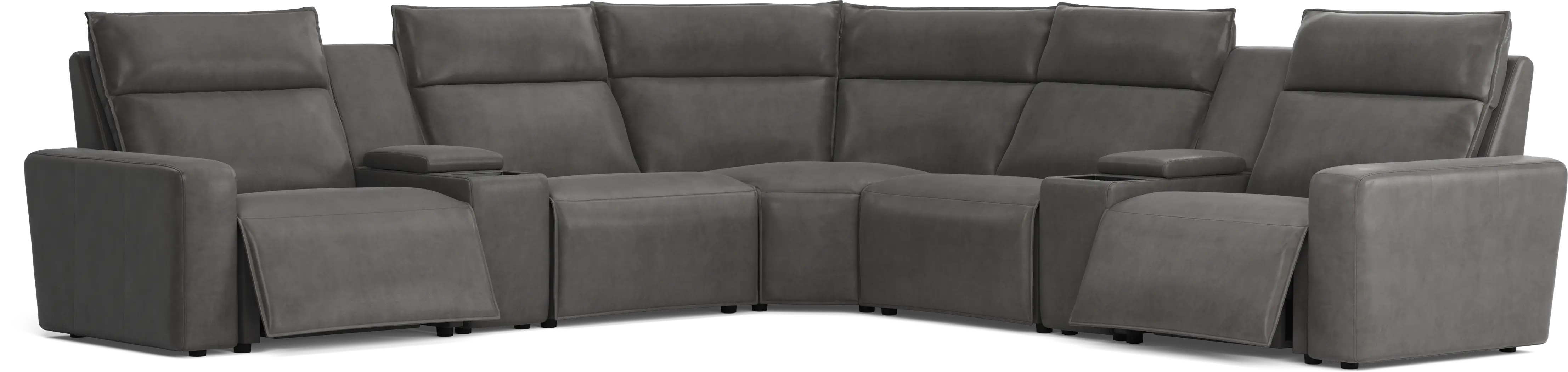 Charcoal 7 Pc Dual Power Reclining ModularTwo with Media Consoles - Thumbnail - Image 1