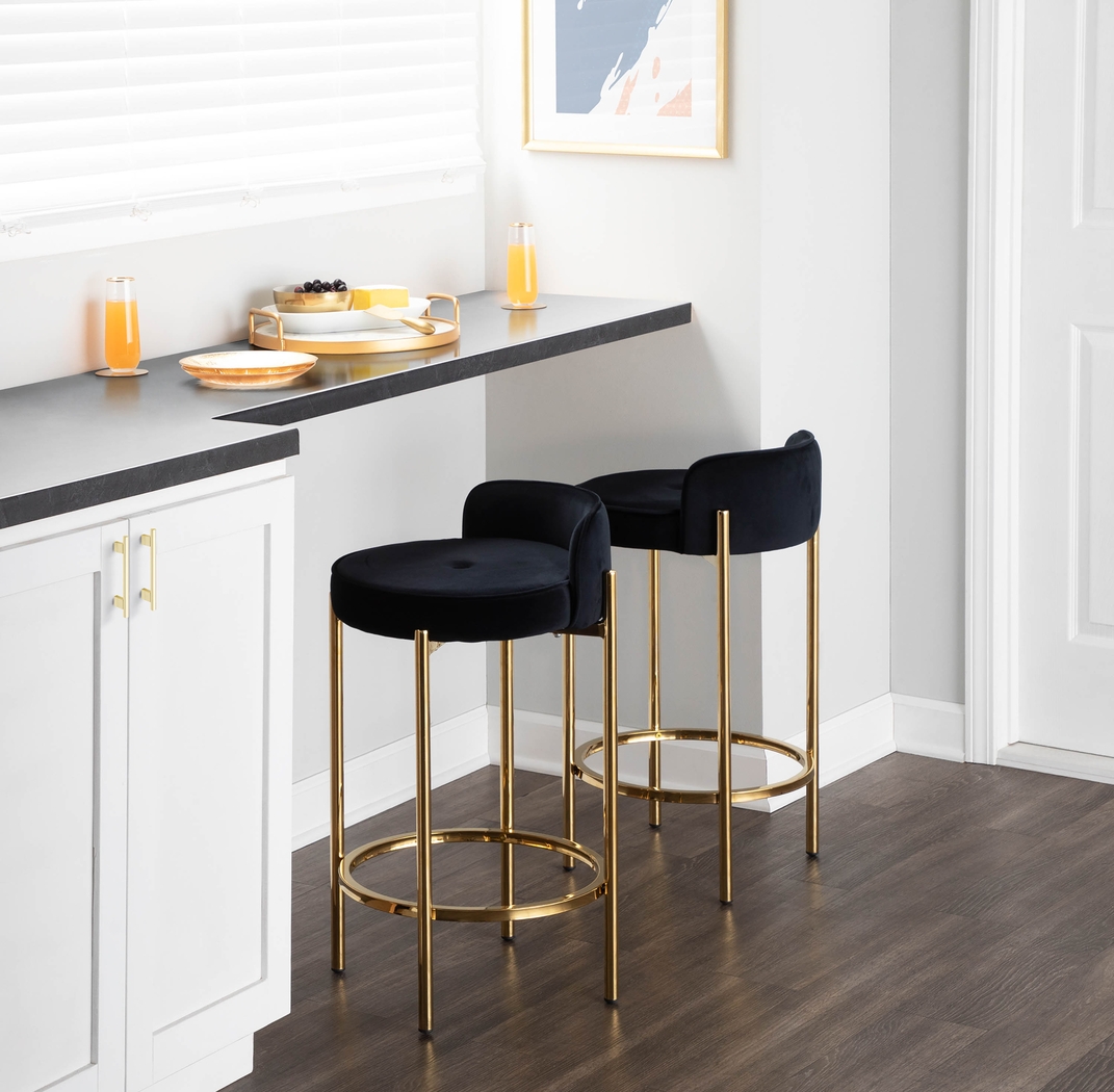 Chardan Black Counter Height Stool, Set of 2 - Thumbnail - Image 9