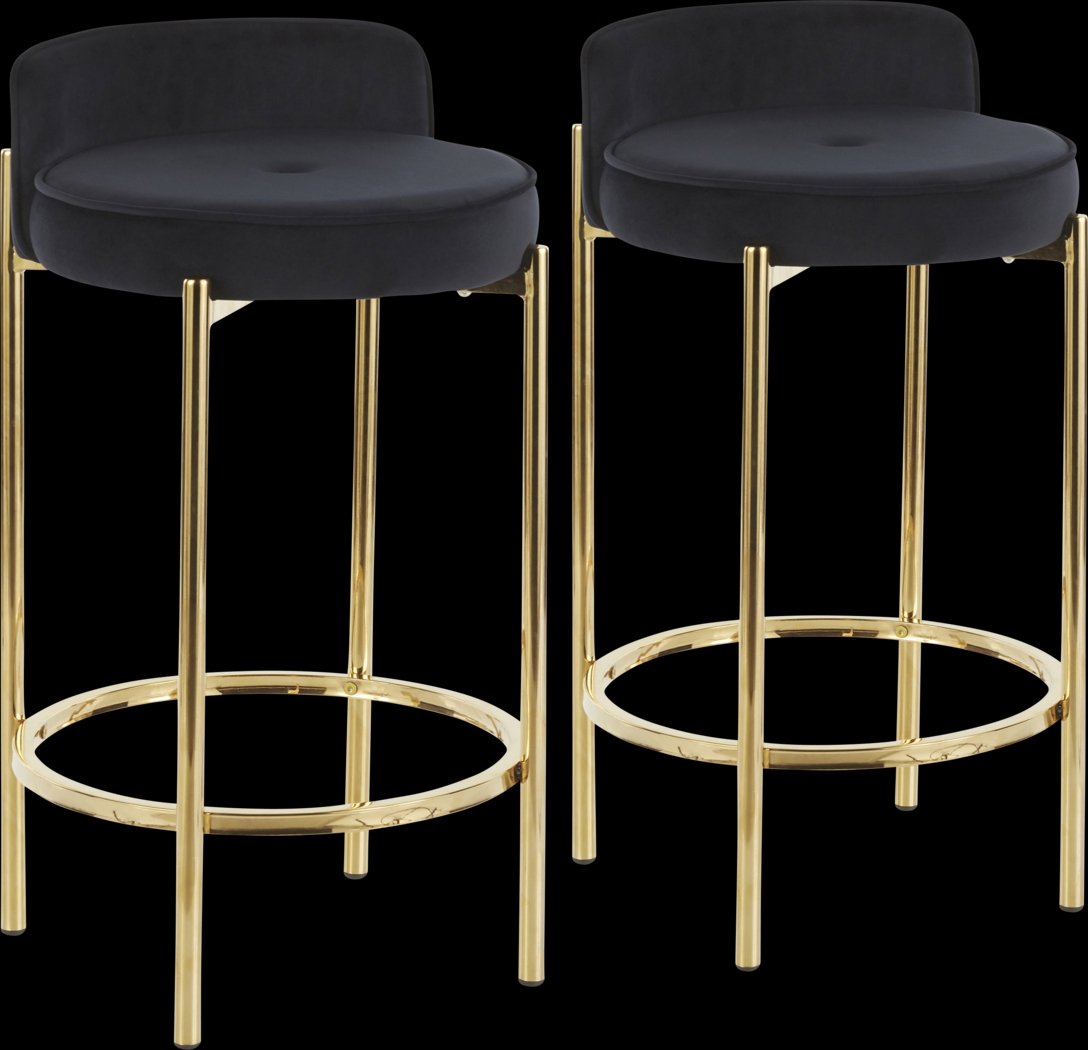 Chardan Black Counter Height Stool, Set of 2 - Thumbnail - Image 1