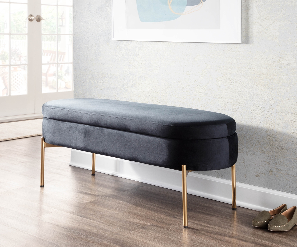 Chardan Black Storage Bench - Thumbnail - Image 13