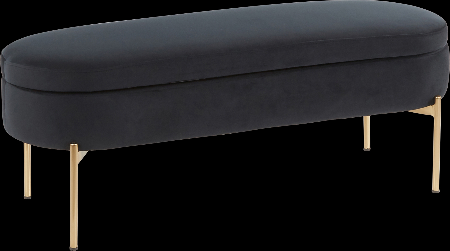 Chardan Black Storage Bench - Thumbnail - Image 1