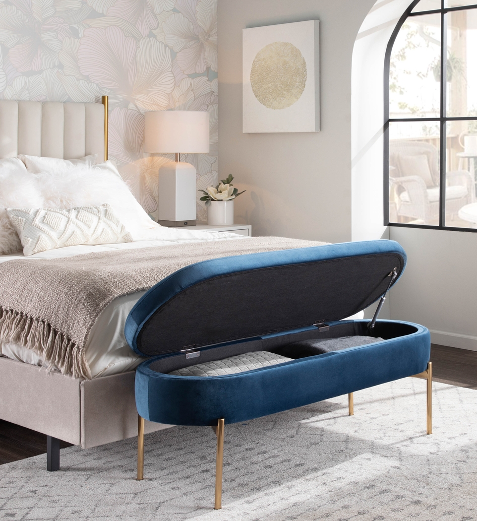 Chardan Blue Storage Bench - Thumbnail - Image 12