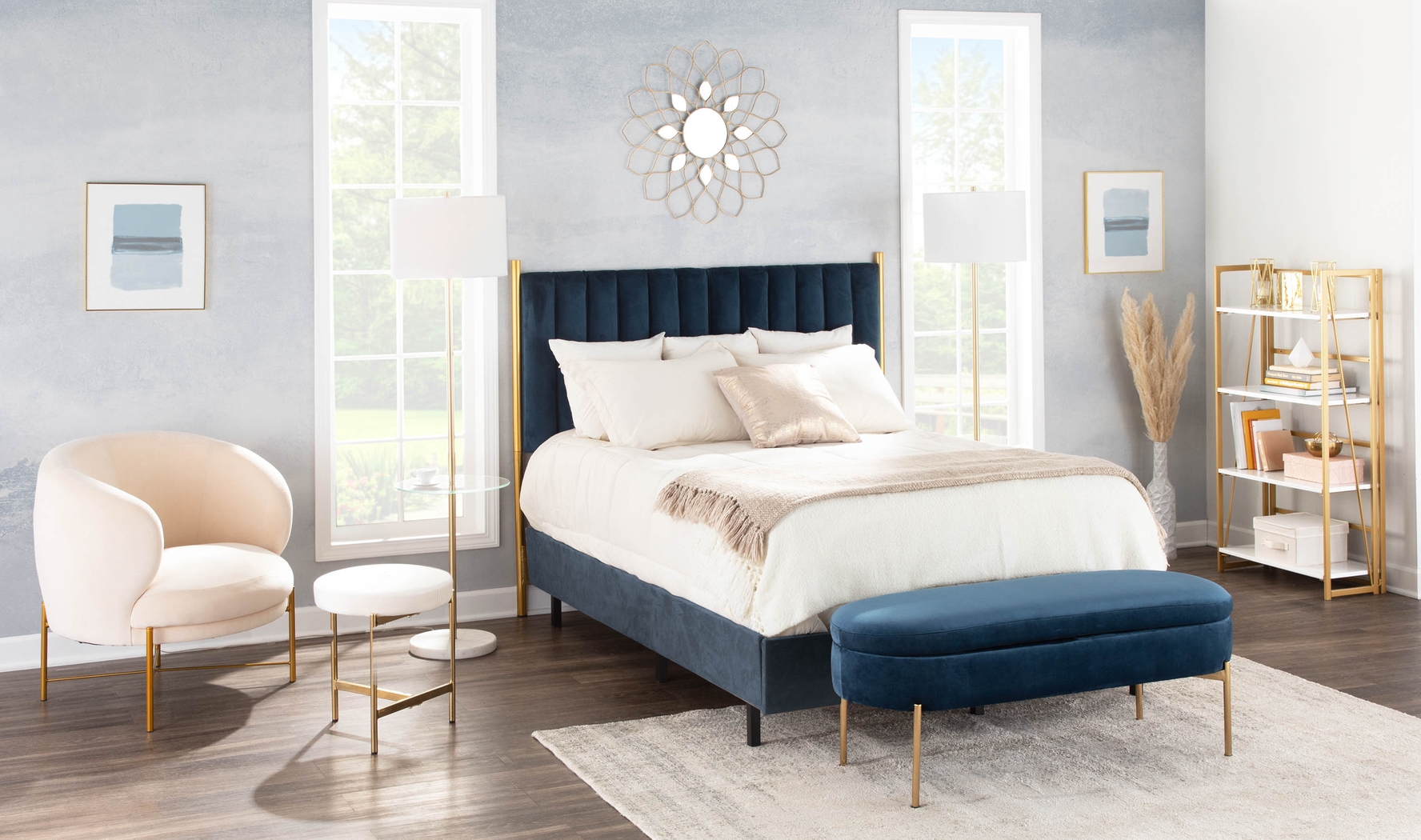 Chardan Blue Storage Bench - Thumbnail - Image 14