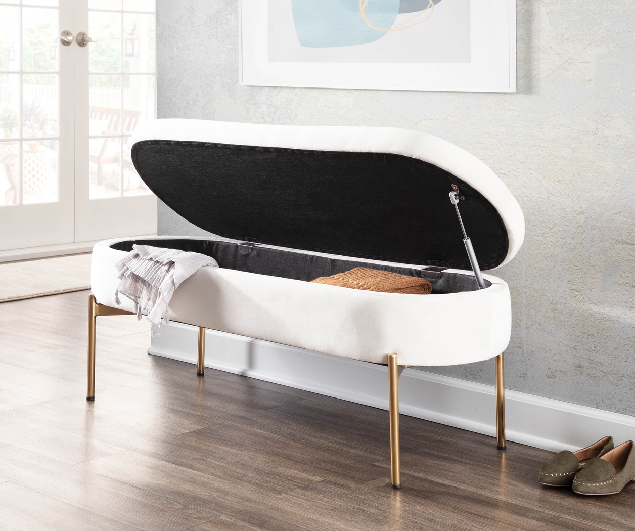 Chardan Cream Storage Bench - Thumbnail - Image 11