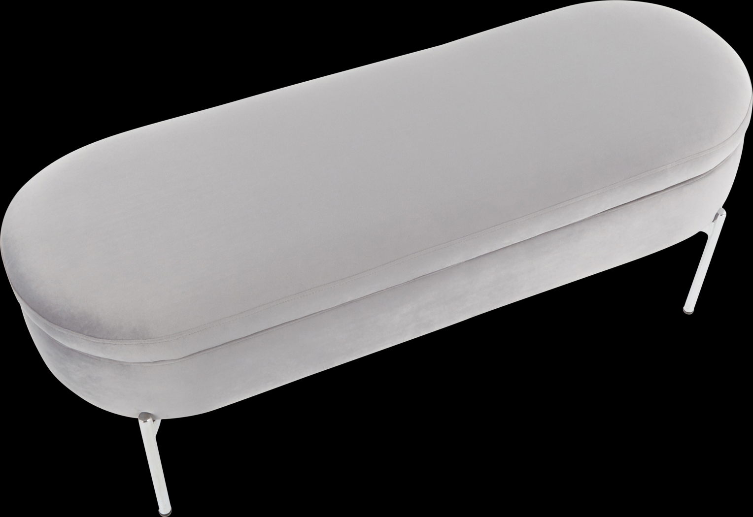 Chardan Gray Storage Bench - Thumbnail - Image 2