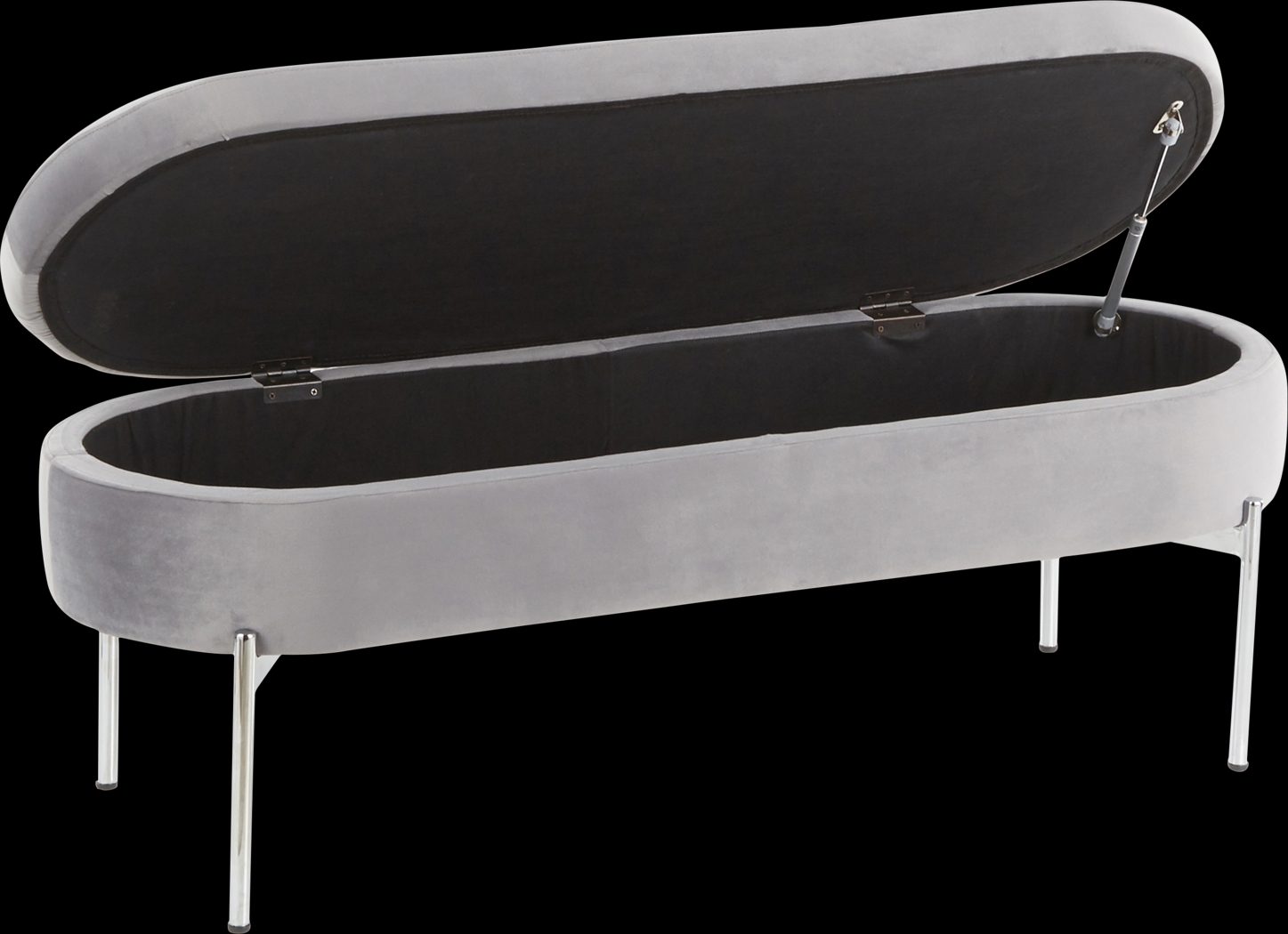 Chardan Gray Storage Bench - Thumbnail - Image 7