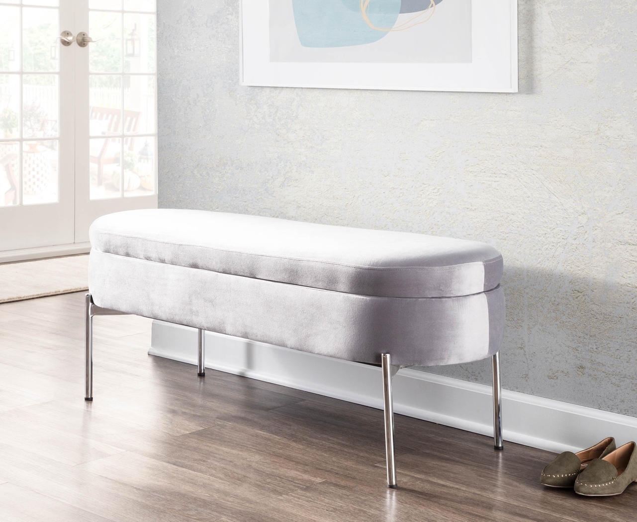 Chardan Gray Storage Bench - Thumbnail - Image 10