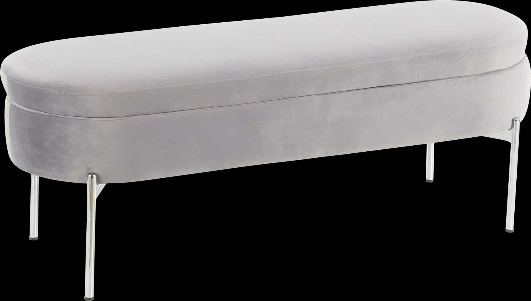 Chardan Gray Storage Bench - Thumbnail - Image 1