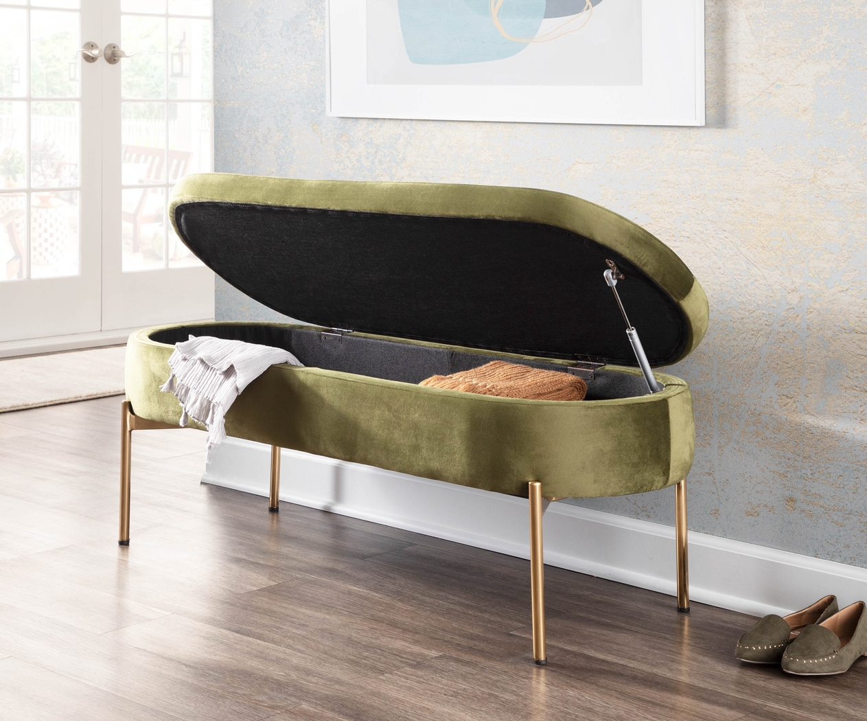 Chardan Green Storage Bench - Thumbnail - Image 12