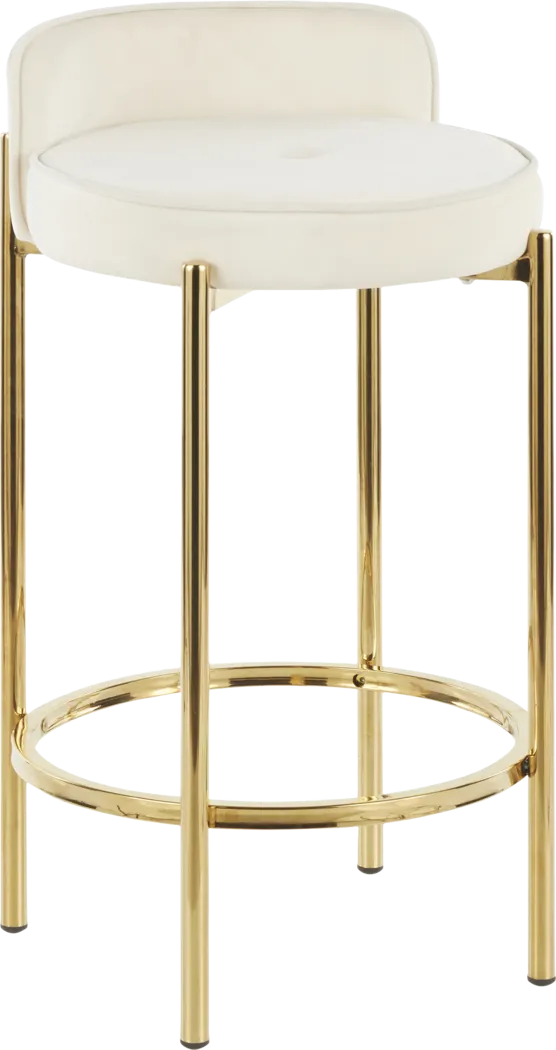 Chardan White Counter Height Stool, Set of 2 - Thumbnail - Image 2