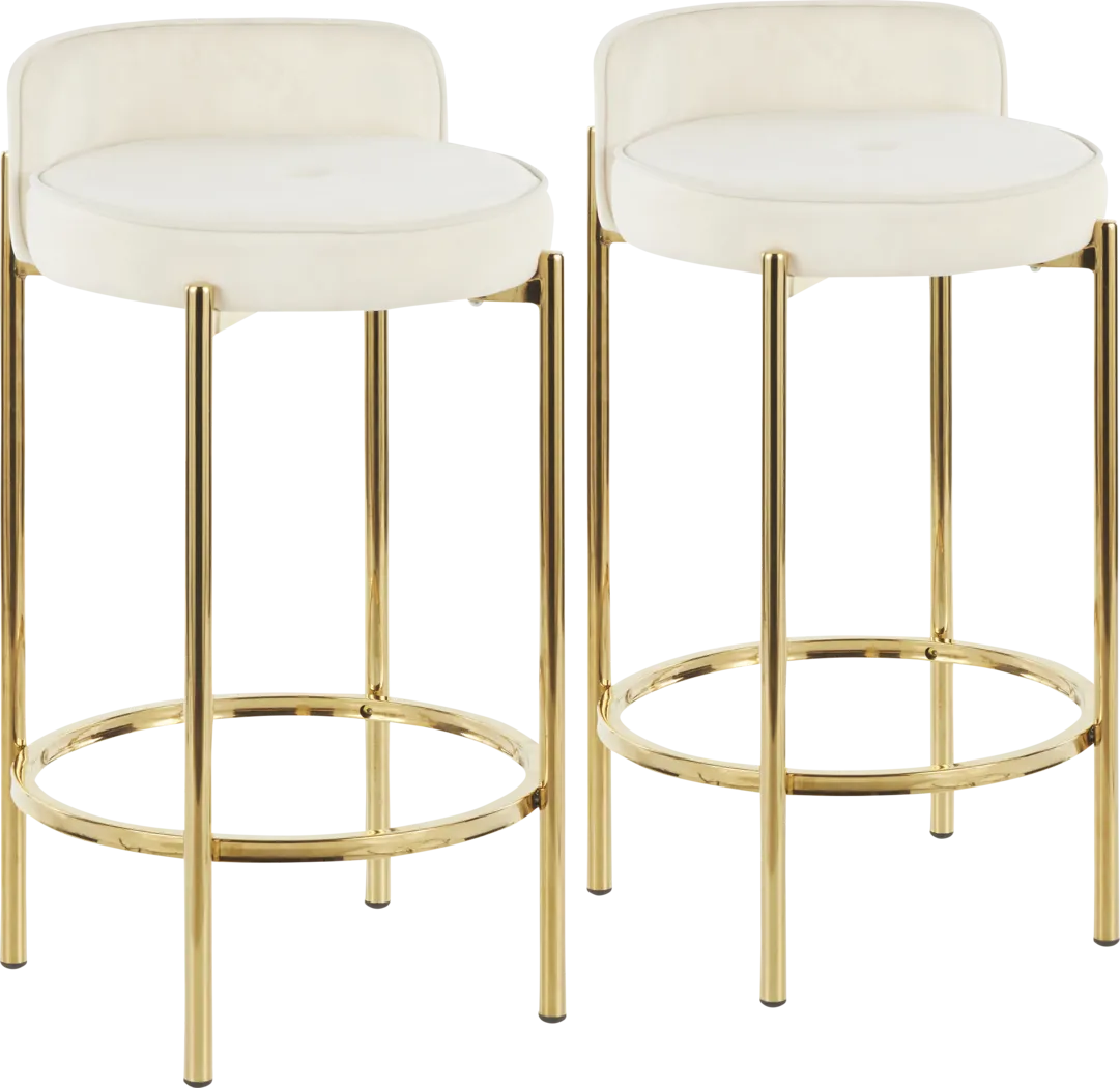 Chardan White Counter Height Stool, Set of 2 - Thumbnail - Image 1