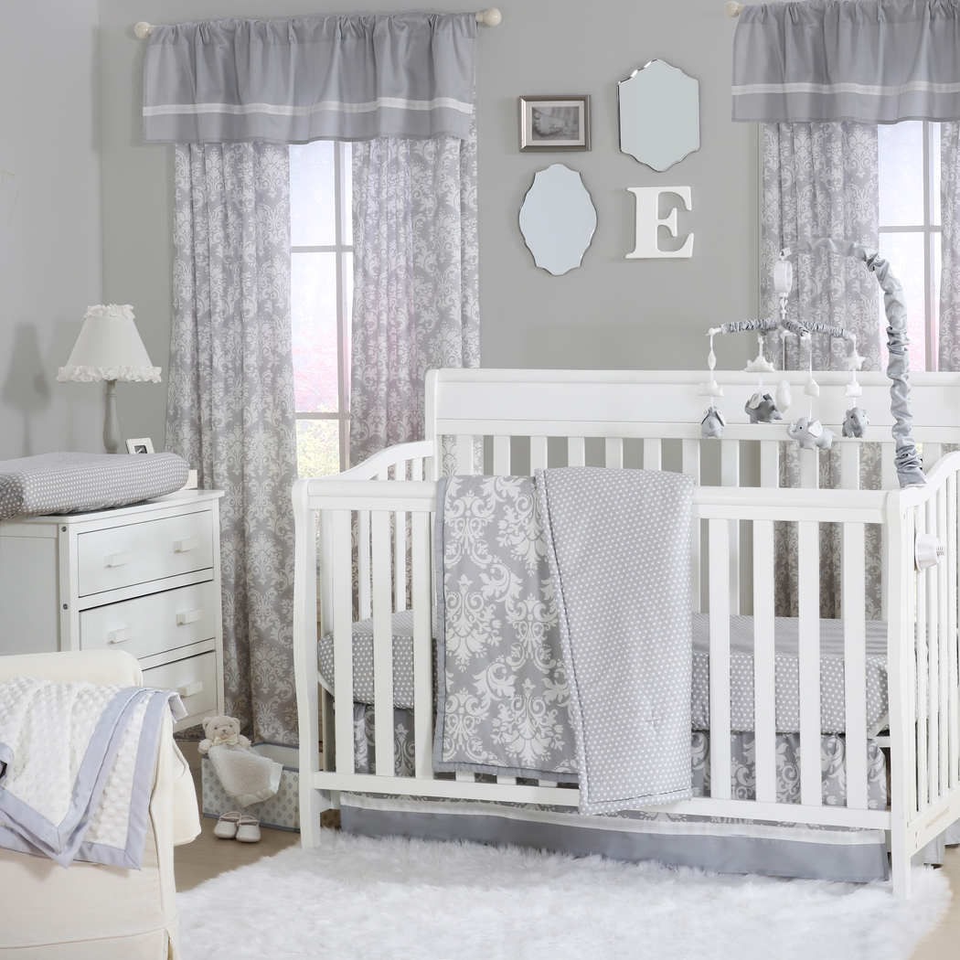 Charisha Gray 3 Pc Baby Bedding Set - Thumbnail - Image 1