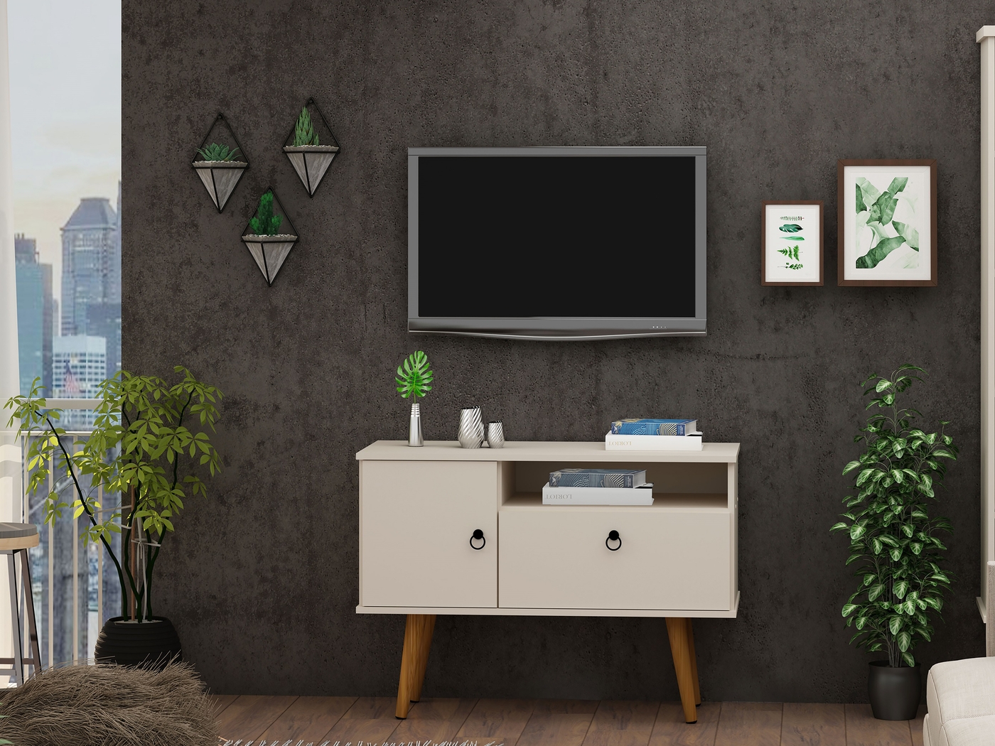 Charlack White 35.5 in. Console - Thumbnail - Image 2