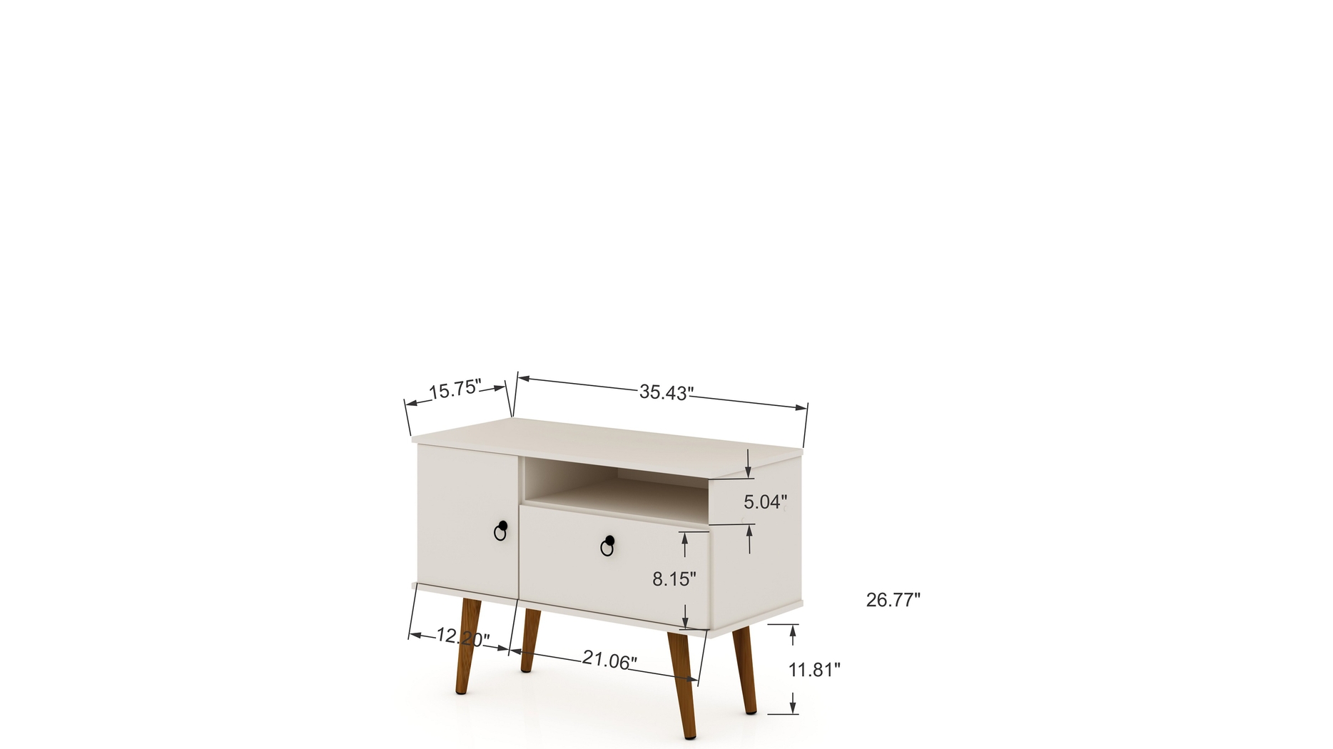 Charlack White 35.5 in. Console - Thumbnail - Image 3