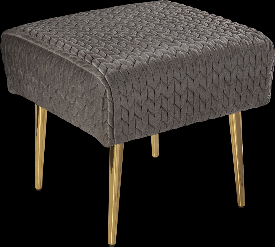 Charlcote Gray Ottoman - Thumbnail - Image 2