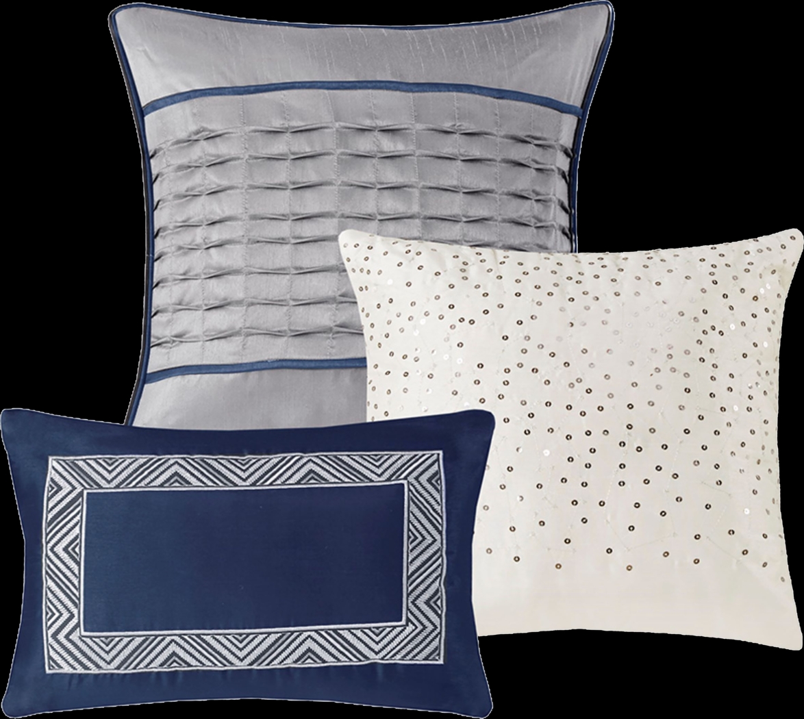 Charleagh Blue 6 pc Full/Queen Quilt Set - Thumbnail - Image 13