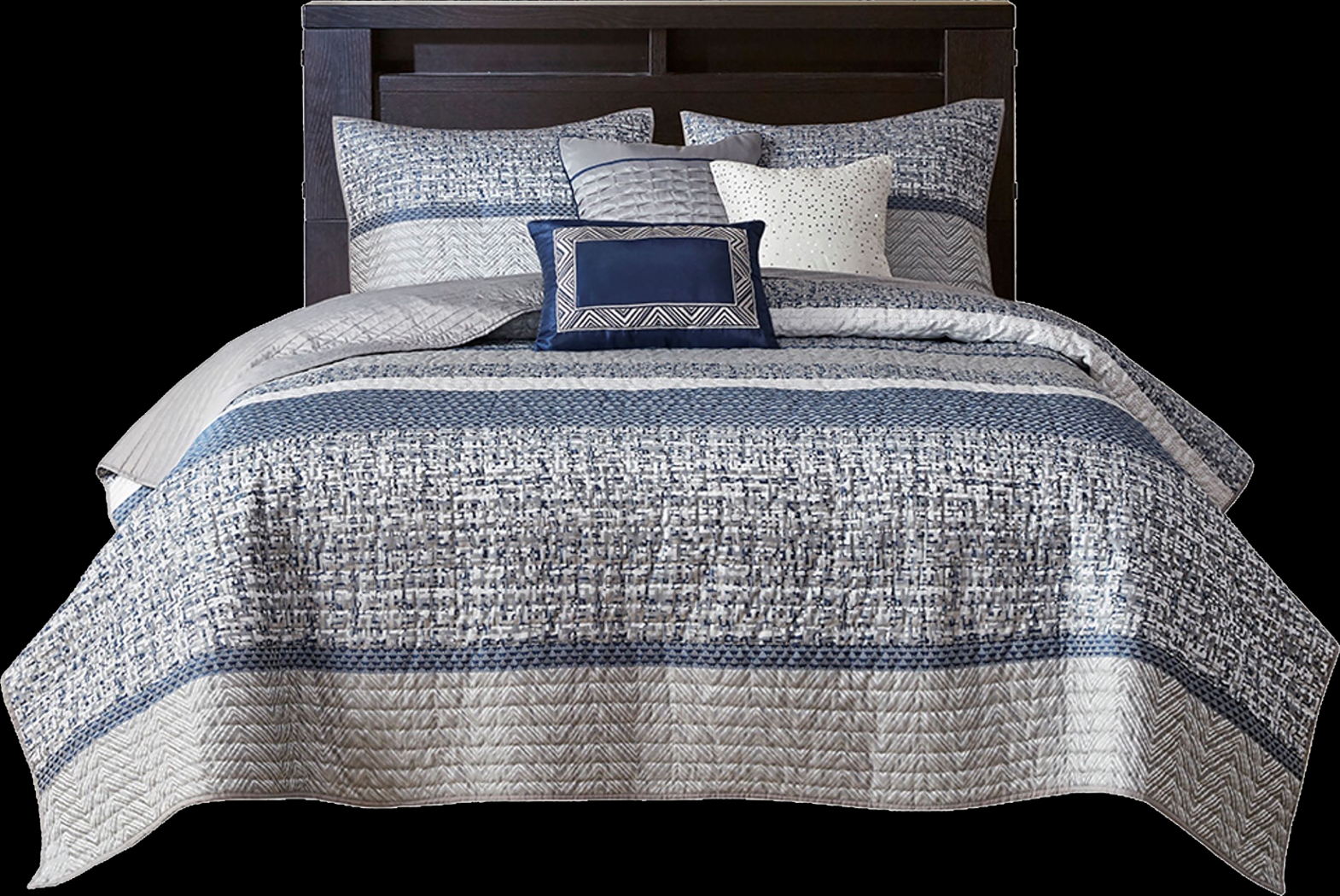 Charleagh Blue 6 pc King/Cal King Quilt Set - Thumbnail - Image 1