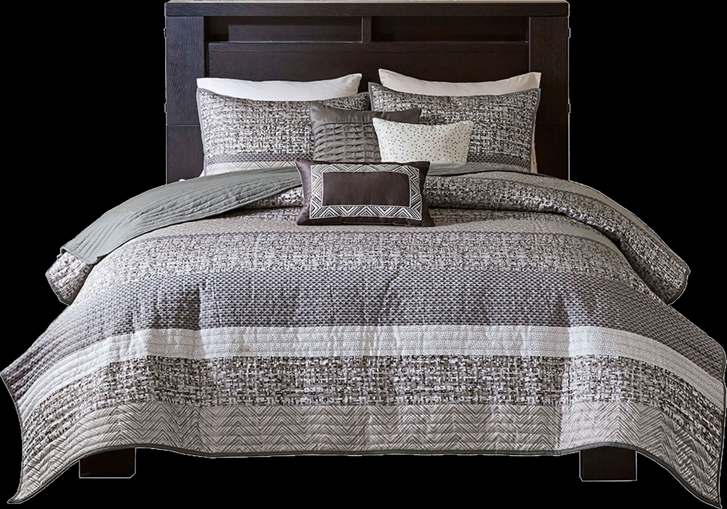 Charleagh Gray 6 pc King/Cal King Quilt Set - Thumbnail - Image 1