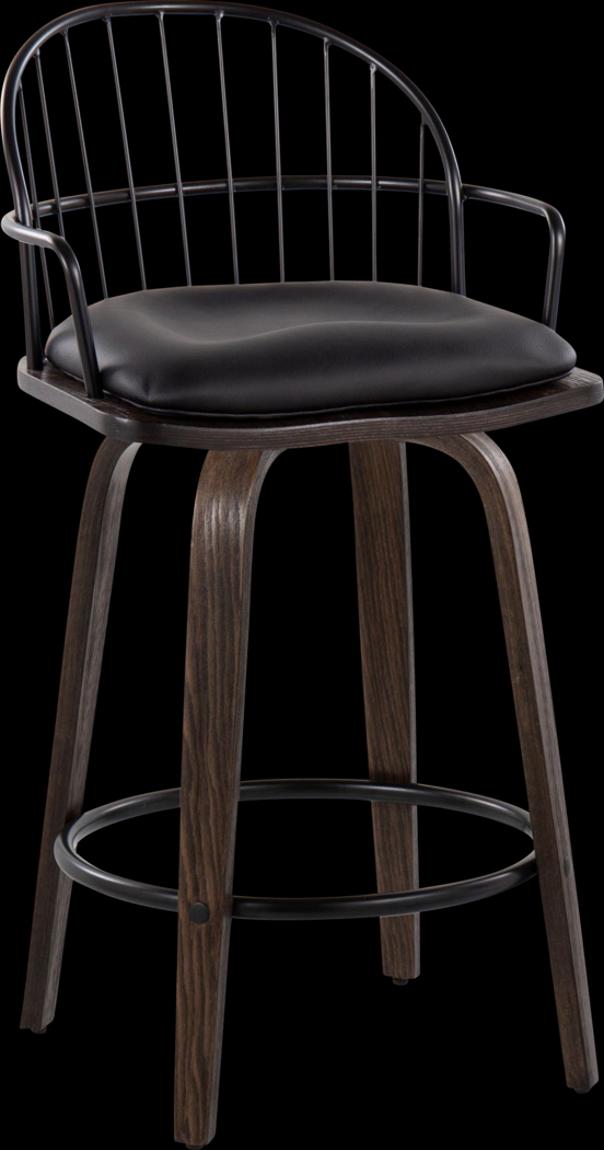 Charlias Black Counter Height Stool, Set of 2 - Thumbnail - Image 3