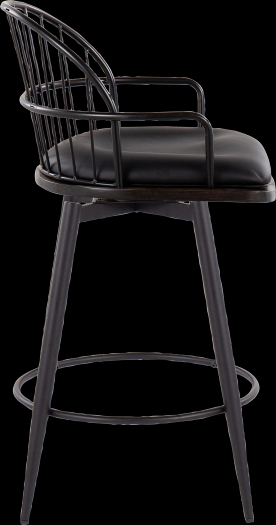 Charlias II Black Swivel Counter Height Stool, Set of 2 - Thumbnail - Image 7