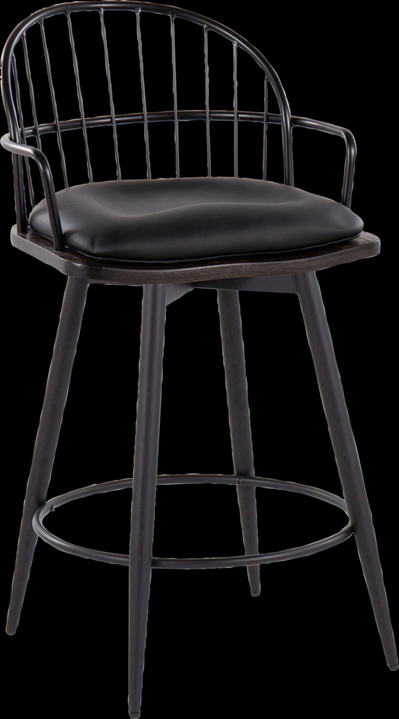 Charlias II Black Swivel Counter Height Stool, Set of 2 - Thumbnail - Image 8