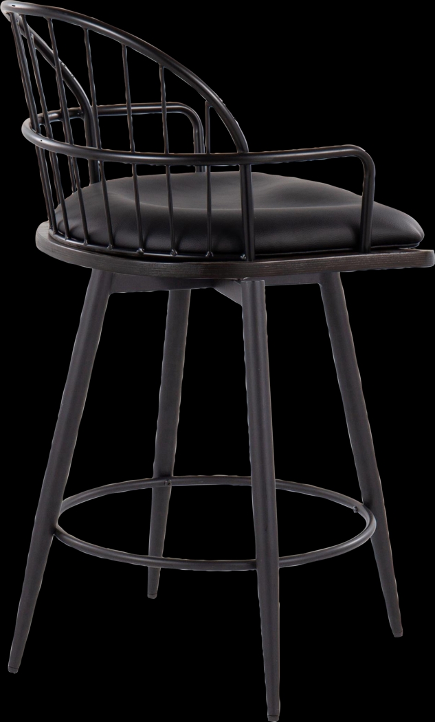 Charlias II Black Swivel Counter Height Stool, Set of 2 - Thumbnail - Image 9
