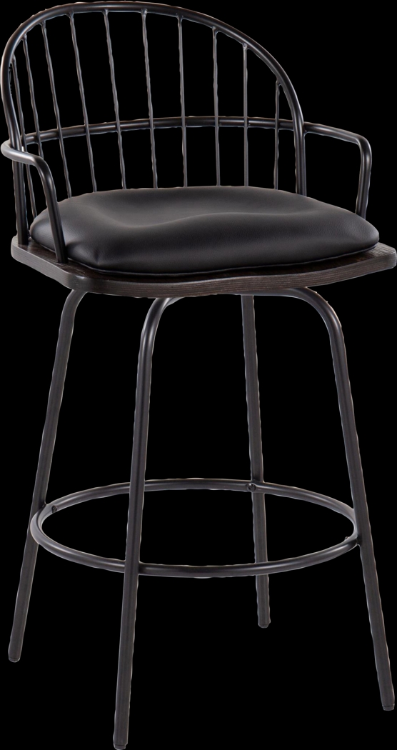 Charlias III Black Counter Height Stool, Set of 2 - Thumbnail - Image 3