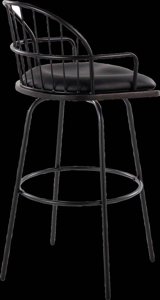 Charlias III Black Swivel Barstool, Set of 2 - Thumbnail - Image 8