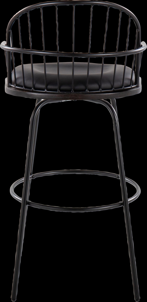 Charlias III Black Swivel Barstool, Set of 2 - Thumbnail - Image 9