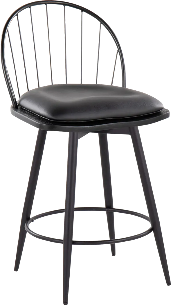 Charlias IV Black Swivel Counter Height Stool, Set of 2 - Thumbnail - Image 6