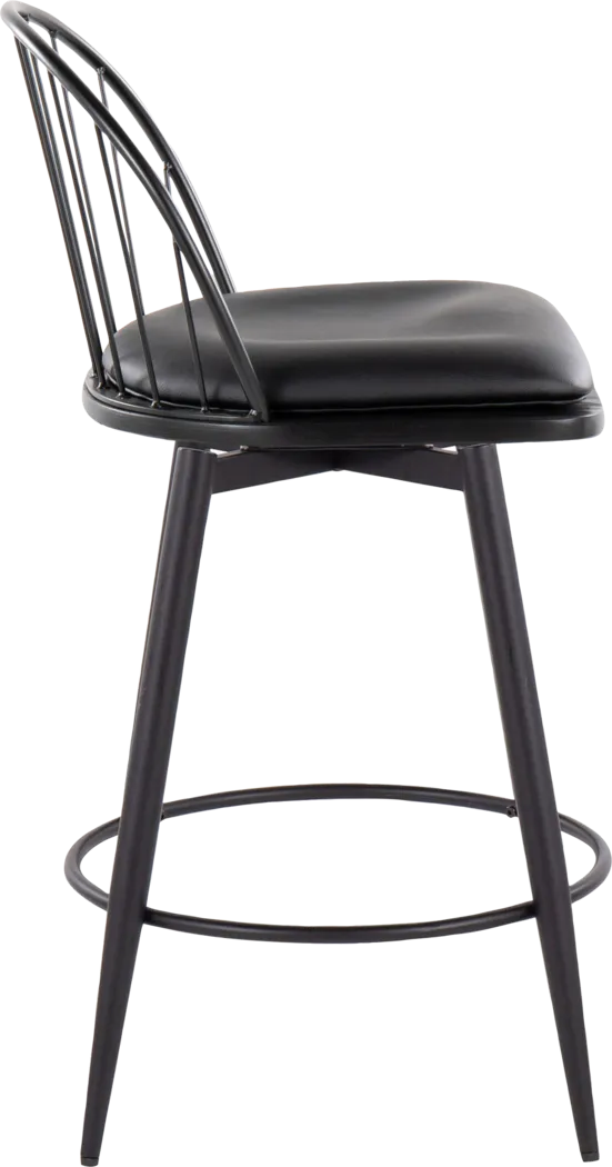 Charlias IV Black Swivel Counter Height Stool, Set of 2 - Thumbnail - Image 7