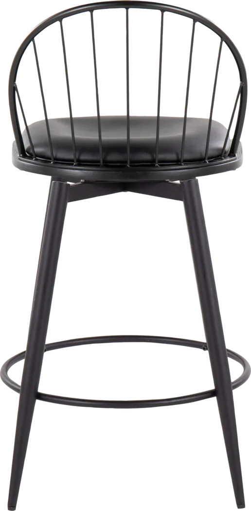 Charlias IV Black Swivel Counter Height Stool, Set of 2 - Thumbnail - Image 9