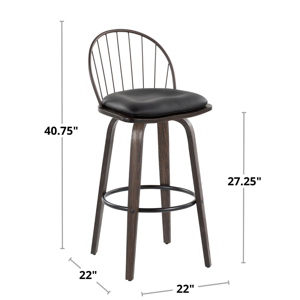 Charlias IX Brown Barstool, Set of 2 - Thumbnail - Image 13