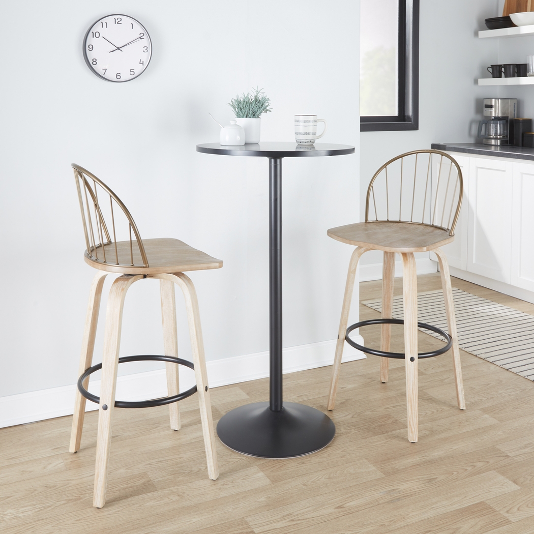 Charlias IX Brown Barstool, Set of 2 - Thumbnail - Image 5